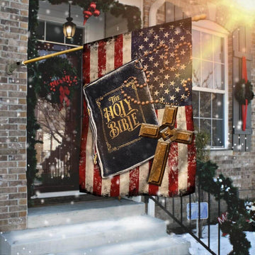 Christian Garden Flags, The Holy Bible American Flag, Christian House Flags, Christian Cross Flag, Faith Flag