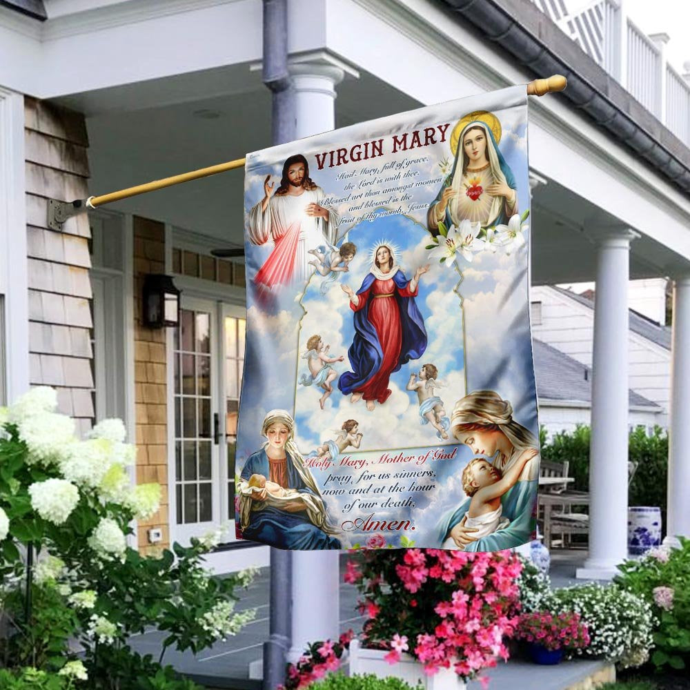 Christian Garden Flags, Virgin Mary, Mother Of God Flag, Christian House Flags, Christian Cross Flag, Faith Flag