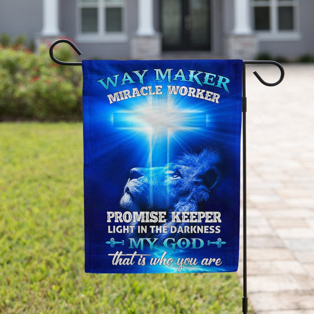 Christian Garden Flags, Way Maker Miracle Worker Jesus Christ Flag, Christian House Flags, Christian Cross Flag, Faith Flag