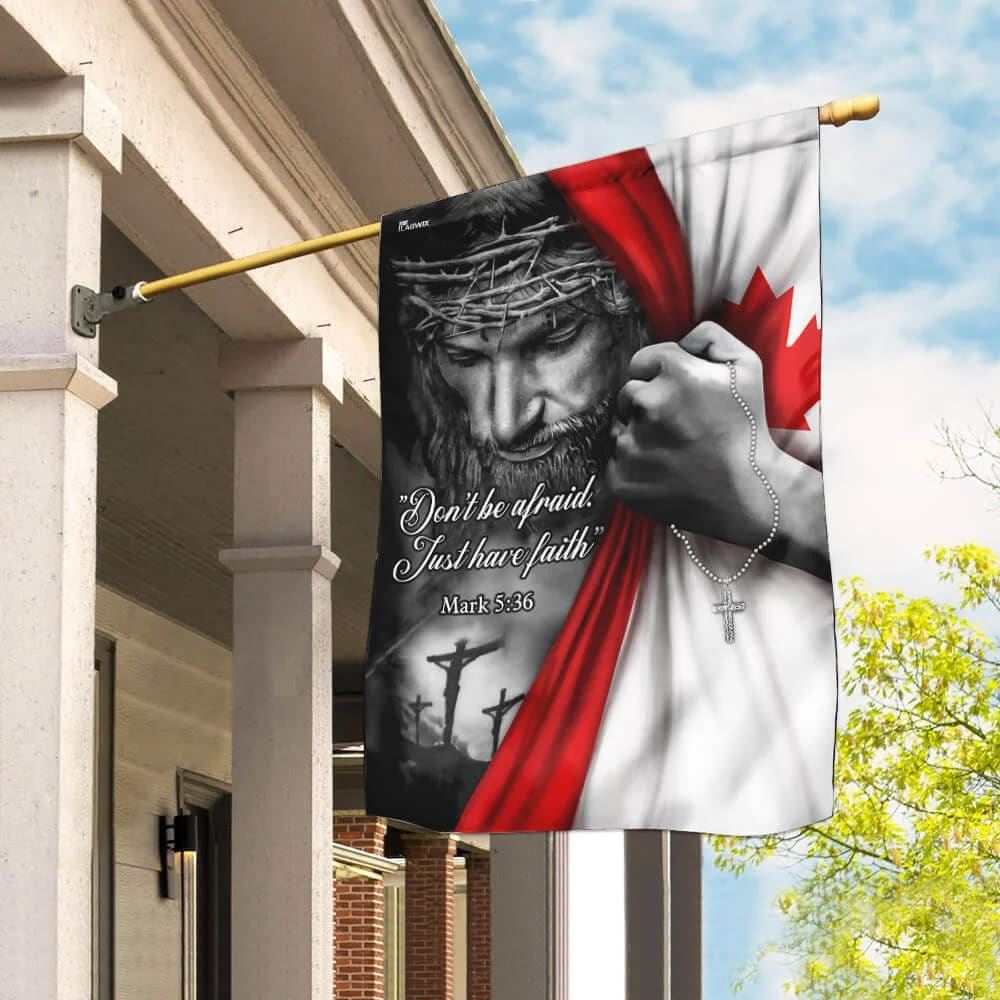Christian Jesus Just Have Faith Canadian House Flags, Christian Flag, Scripture Flag, Garden Banner