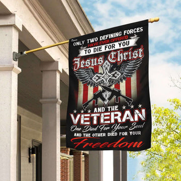 Christian Jesus Veteran House Flags, Christian Flag, Scripture Flag, Garden Banner