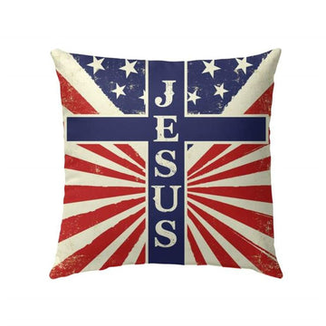 Christian Pillow, Jesus Pillow, American Flag Pillow, Usa Flag Pillow, Christian Throw Pillow, Inspirational Gifts, Best Pillow