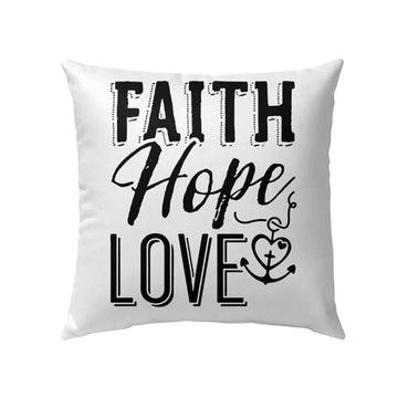 Christian Pillow, Jesus Pillow, Anchor Pillow, Faith Hope Love Throw Pillow, Christian Throw Pillow, Inspirational Gifts, Best Pillow