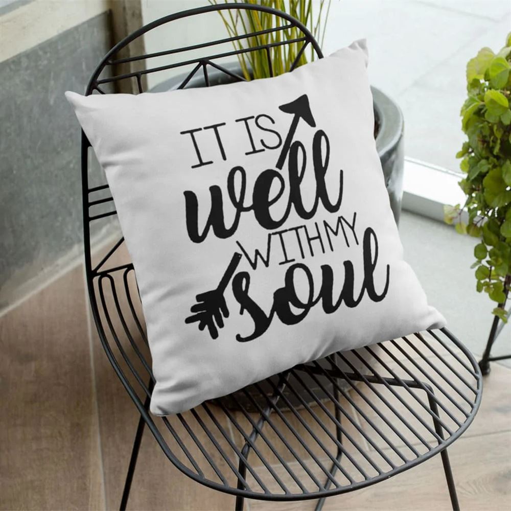 Christian Pillow, Jesus Pillow, Arrow Pillow, It Is Well With My Soul Pillow, Christian Throw Pillow, Inspirational Gifts, Best Pillow