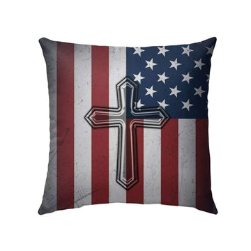 Christian Pillow, Jesus Pillow, Awesome American Flag Cross Pillow, Christian Throw Pillow, Inspirational Gifts, Best Pillow