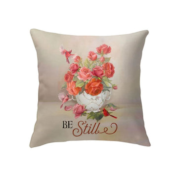 Christian Pillow, Jesus Pillow, Be Still, Cardinals Flowers, Christian Pillow, Christian Throw Pillow, Inspirational Gifts, Best Pillow