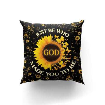 Christian Pillow, Jesus Pillow, Be Who God Made You To Be, Sunflower And Butterfly Pillow, Christian Throw Pillow, Inspirational Gifts, Best Pillow