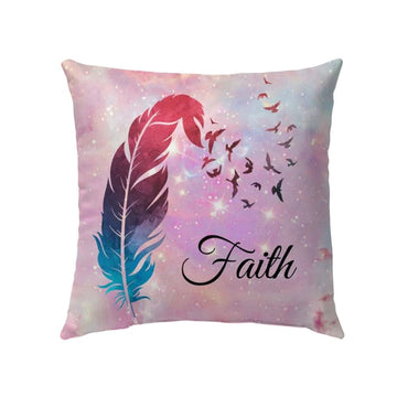 Christian Pillow, Jesus Pillow, Colorful Feather Pillow, Faith Christian Pillow, Christian Throw Pillow, Inspirational Gifts, Best Pillow