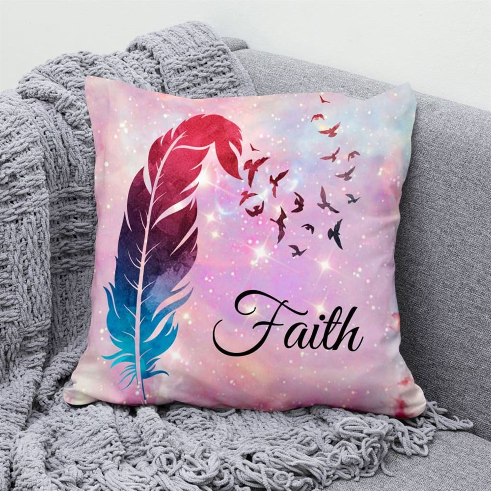 Christian Pillow, Jesus Pillow, Colorful Feather Pillow, Faith Christian Pillow, Christian Throw Pillow, Inspirational Gifts, Best Pillow