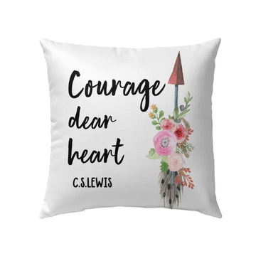 Christian Pillow, Jesus Pillow, Courage, Dear Heart Pillow, Christian Throw Pillow, Inspirational Gifts, Best Pillow
