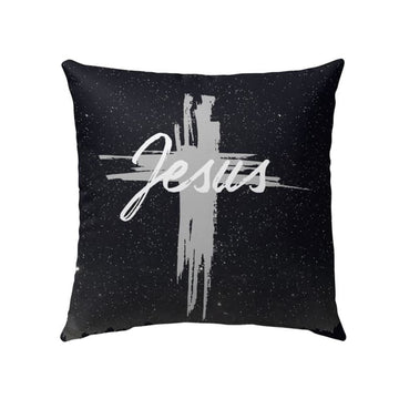Christian Pillow, Jesus Pillow, Cross Art Pillow, The Word Jesus In Cross Throw Pillow, Christian Throw Pillow, Inspirational Gifts, Best Pillow