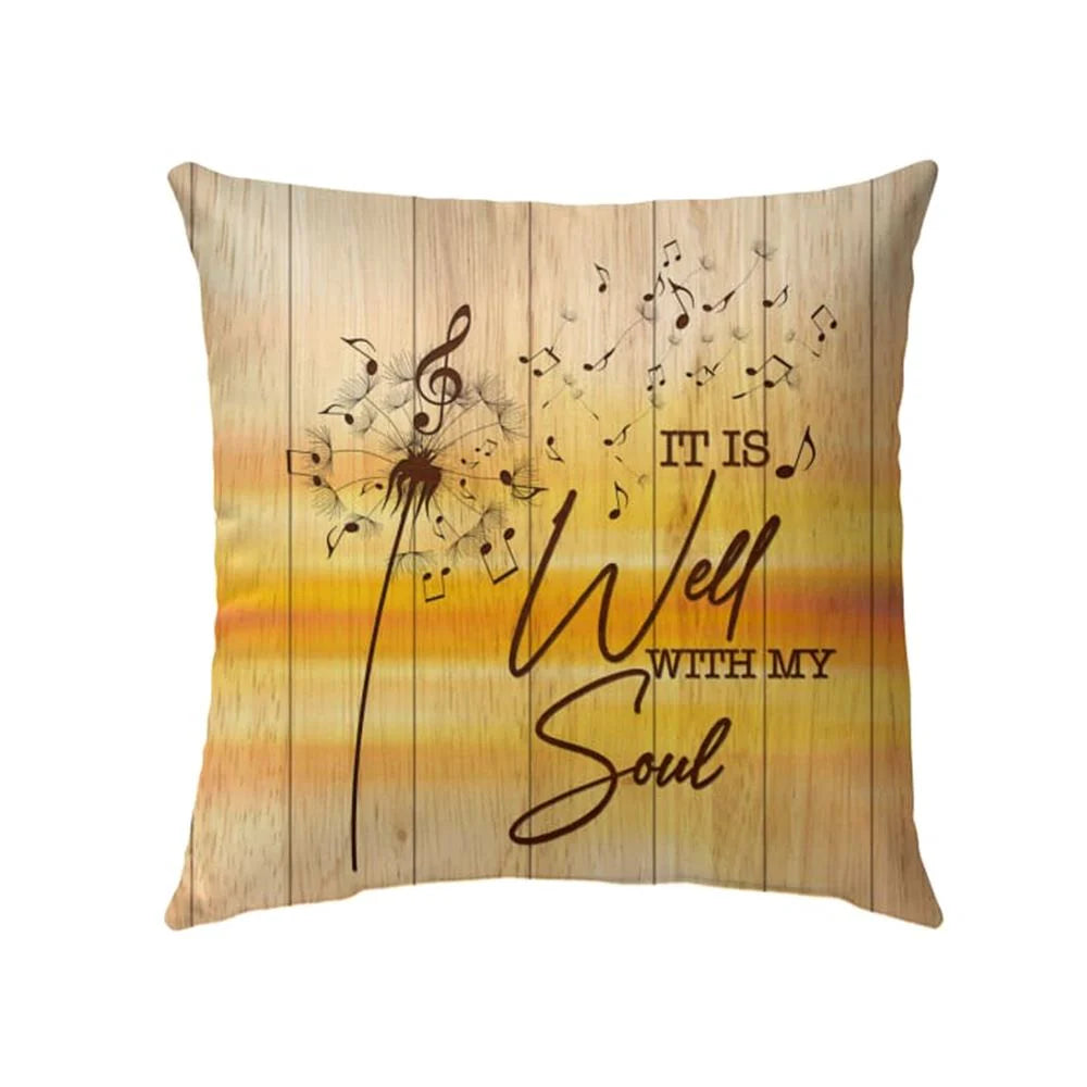 Christian Pillow, Jesus Pillow, Dandelion Pillow, It Is Well With My Soul Pillow, Christian Throw Pillow, Inspirational Gifts, Best Pillow