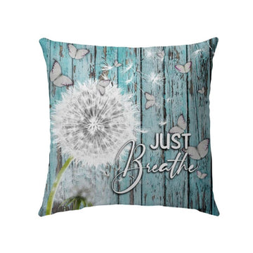 Christian Pillow, Jesus Pillow, Dandelion Pillow, Just Breathe Pillow, Christian Throw Pillow, Inspirational Gifts, Best Pillow