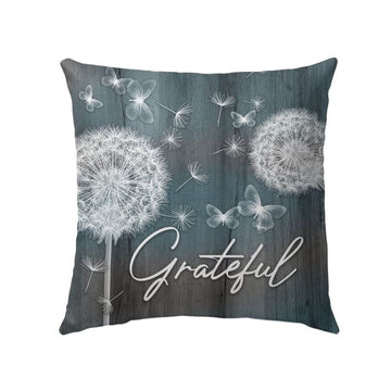Christian Pillow, Jesus Pillow, Dandelions, Butterflies Pillow, Grateful Pillow, Christian Throw Pillow, Inspirational Gifts, Best Pillow