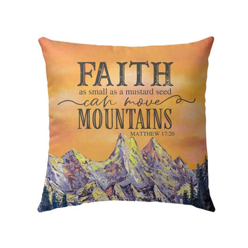 Christian Pillow, Jesus Pillow, Faith As Small As A Mustard Seed Christian Pillow, Christian Throw Pillow, Inspirational Gifts, Best Pillow