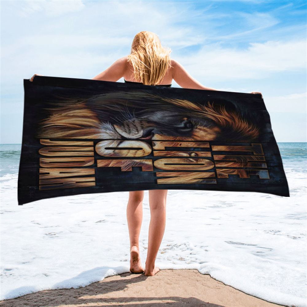 Christian The Lion Of Judah Picture Beach Towel - Bible Verse Beach Towel - Scripture Beach Towel