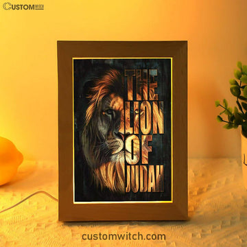 Christian The Lion Of Judah Picture Frame Lamp Prints - Bible Verse Decor - Scripture Art