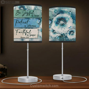 Christian Lamp Gift Be Joyful In Hope Romans 1212 Table Lamp Gift - Christian Bedroom Decor