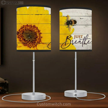 Christian Lamp Gift Honey Bee Flower Just Breathe Table Lamp Gift - Christian Bedroom Decor