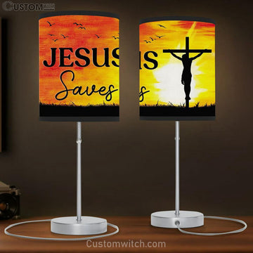 Christian Lamp Gift Jesus Saves Table Lamp Gift Print - Christian Bedroom Decor