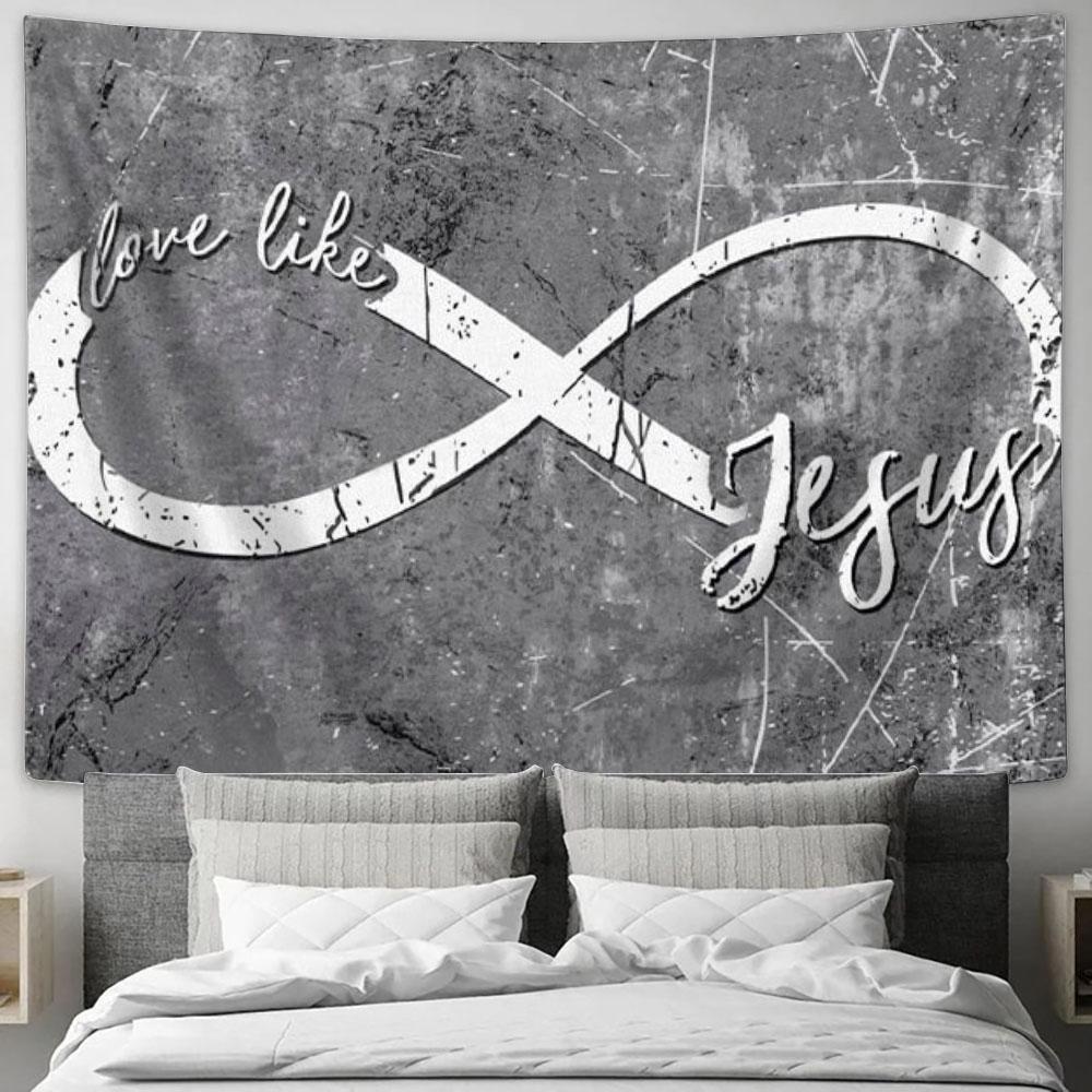 Christian Wall Art Love Like Jesus Tapestry Wall Art Print - - Christian Wall Decor