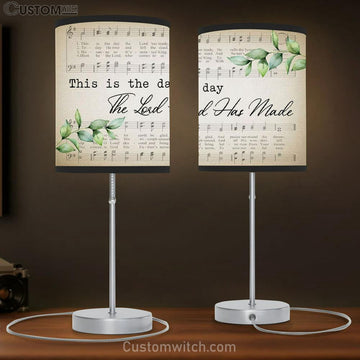 Christian Lamp Gift This Is The Day The Lord Has Made Sheet Music Table Lamp Gift - Christian Bedroom Decor