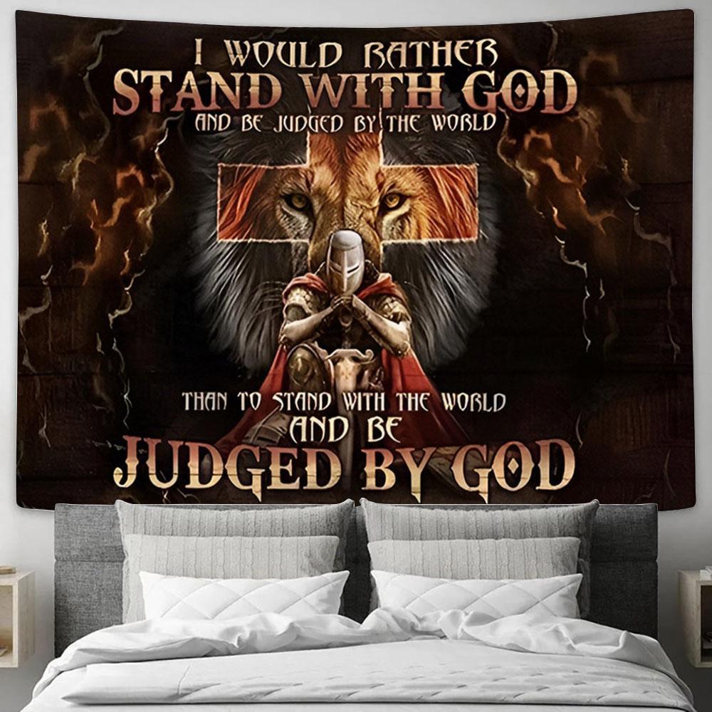 Christian Warrior God Lion Of Judah Prayer Tapestry Art - Lion Tapestry Wall Decor