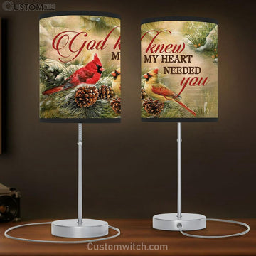 Christmas Cardinal Bird - God Knew My Heart Needed You Table Lamp Gift - Christian Bedroom Decor