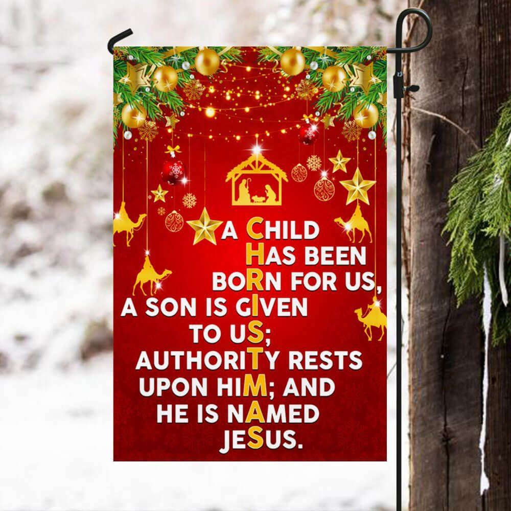 Christmas Christ Jesus Flag He Is Named Jesus Flag, Christian Christmas House Flag, Christmas Outdoor Decor Ideas