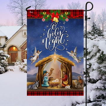 Christmas Flag Nativity Scene O Holy Night Child Is Born Flag, Christian Christmas House Flag, Christmas Outdoor Decor Ideas
