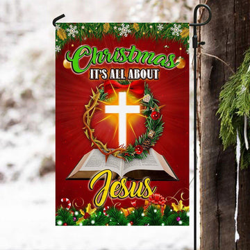 Christmas It&#39;s All About Jesus Flag, Christian Christmas House Flag, Christmas Outdoor Decor Ideas