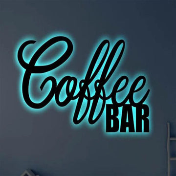Coffee Bar Metal Art Sign, Light Up Coffee Metal Sign, Anniversary Gift, Home Decor Sign, Outdoor Sign, Wall Hanging Art