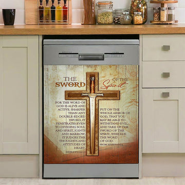 Cross Bible Verses, Be Still &amp; Know That I Am God Dishwasher Cover, Bible Verse Dishwasher Magnet Cover, Christian Inspirational Kitchen Decor