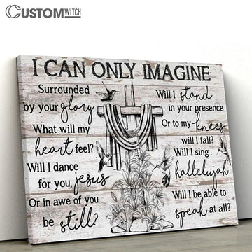 Cross Black And White Drawing I Can Only Imagine Canvas Poster