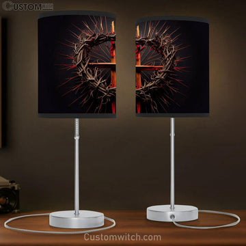 Cross Crown Thorns Jesus Christ Table Lamp Pictures - Faith Art - Christian Table Lamp Gift Decor