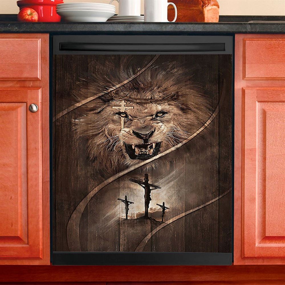 Cross Jesus&#39;S Hand Be Still And Know That I Am God Dishwasher Cover, Bible Verse Dishwasher Magnet Cover, Christian Inspirational Kitchen Decor