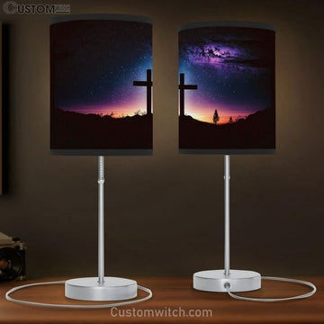 Cross Middle Forest Christianity Table Lamp Pictures - Faith Art - Christian Table Lamp Gift Decor