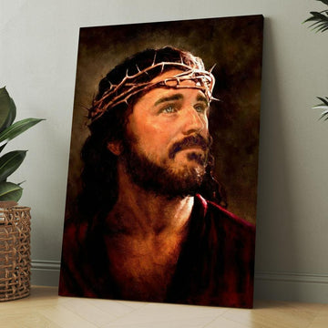 Crown Of Thorns, Stunning Jesus Artwork, Jesus Painting Canvas, Christmas Gift for Christian