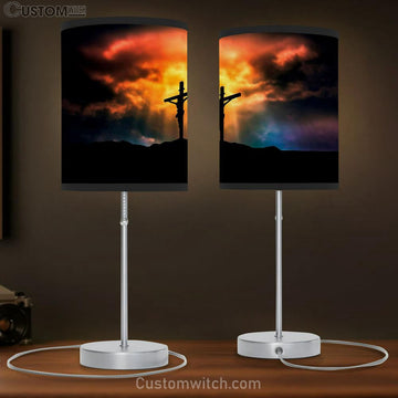 Crucifixion Jesus Christ On The Cross Table Lamp Pictures - Faith Art - Christian Table Lamp Gift Decor
