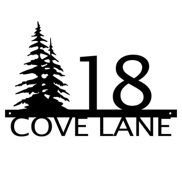 Custom Address Metal Signs With Tree For Rock Or Wall