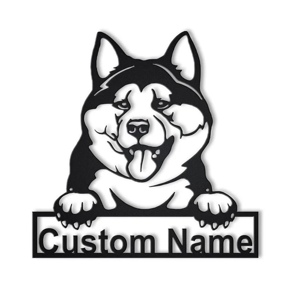 Custom Akita Inu Dog Metal Sign, Led Lights Akita Inu Dog Metal Sign, Dog Lover Gift, Dog Wall Sign, Home Decor Sign