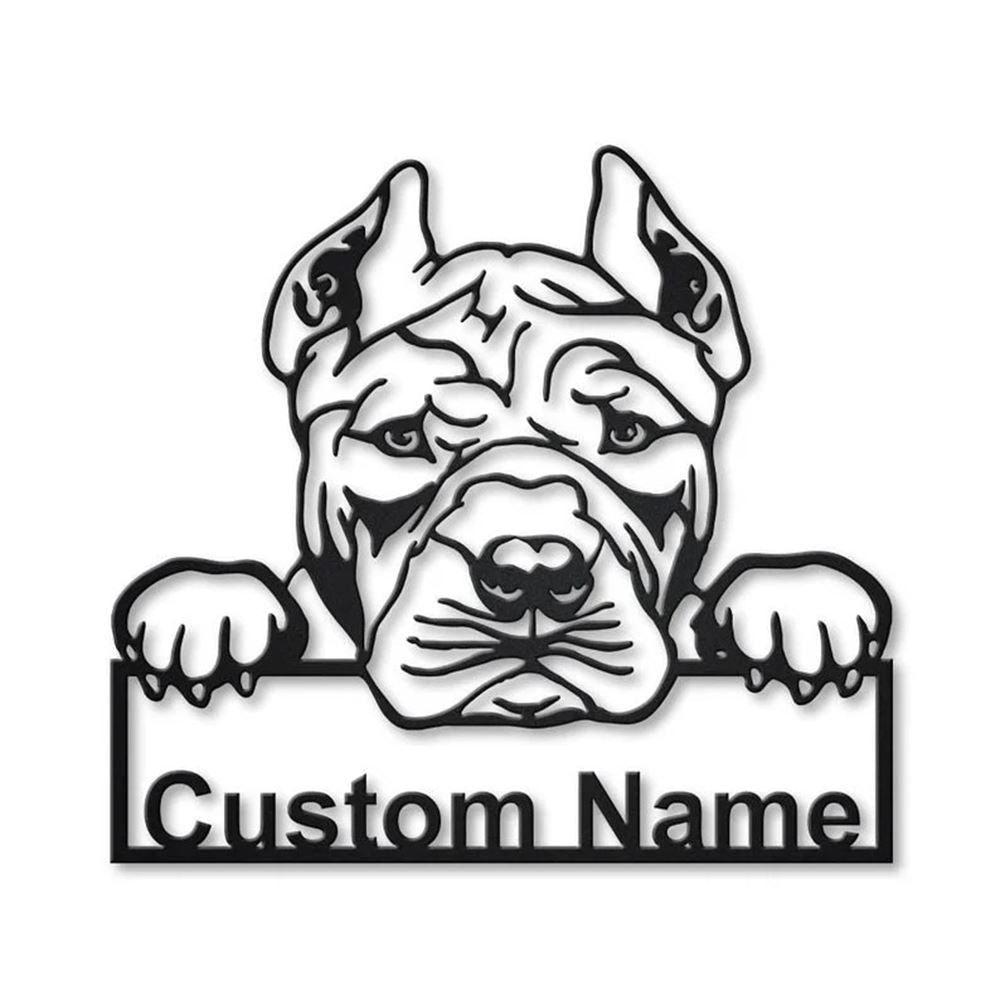 Custom American Bully Dog Metal Sign, Led Lights American Bully Metal Sign, Dog Lover Gift, Dog Wall Sign, Home Decor Sign