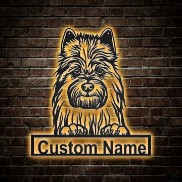 Custom Australian Terrier Dog Metal Sign, Led Lights Australian Terrier Sign, Dog Lover Gift, Dog Wall Sign, Home Decor Sign