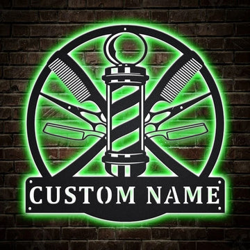 Custom Barber Hair Stylist Metal Sign, Led Lights Barber Hair Stylist Metal Sign, Anniversary Gift, Home Decor Sign, Outdoor Sign, Wall Hanging Art