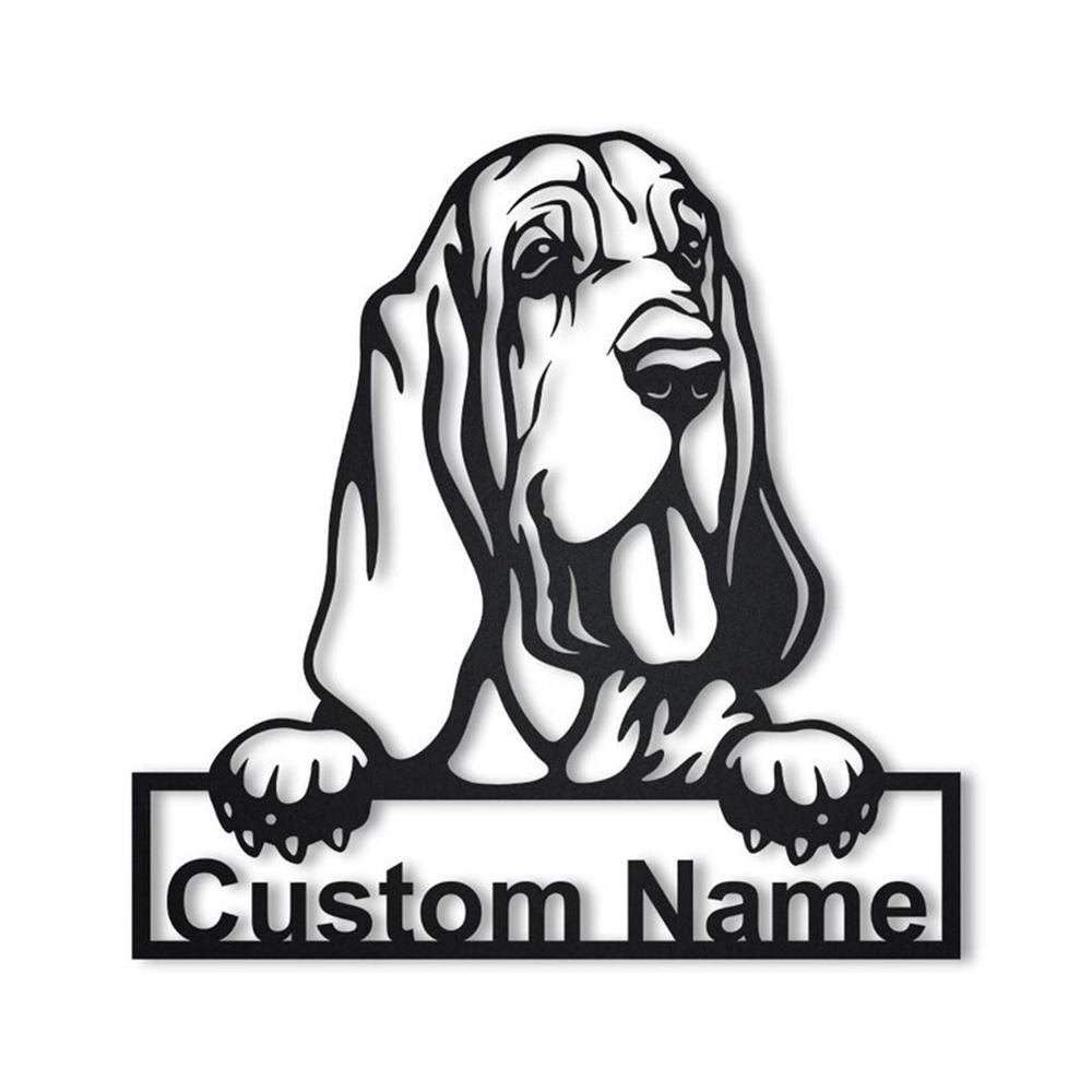 Custom Bloodhound Dog Metal Sign, Led Lights Bloodhound Metal Sign, Dog Lover Gift, Dog Wall Sign, Home Decor Sign