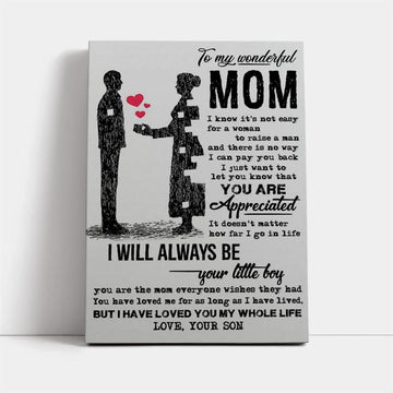 Custom Canvas Prints Mothers Day Gifts From Son Canvas, Mother's Day Canvas Art, Gift For Mom, Birthday Gift, Mother's Day Wall Art