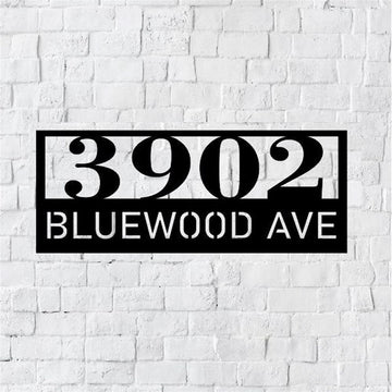 Custom Cat Metal House Number Silver Vein Laser Cut Steel Address Sign Custom Sign Metal