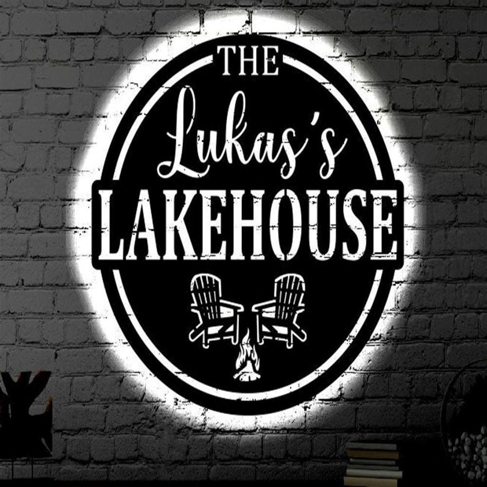 Custom Cottage LED Metal Art Sign, Light Up Lake House Metal Sign, Anniversary Gift, Home Decor Sign, Outdoor Sign, Wall Hanging Art