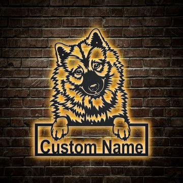 Custom Eurasier Dog Metal Sign, Led Lights Eurasier Metal Sign, Dog Lover Gift, Dog Wall Sign, Home Decor Sign