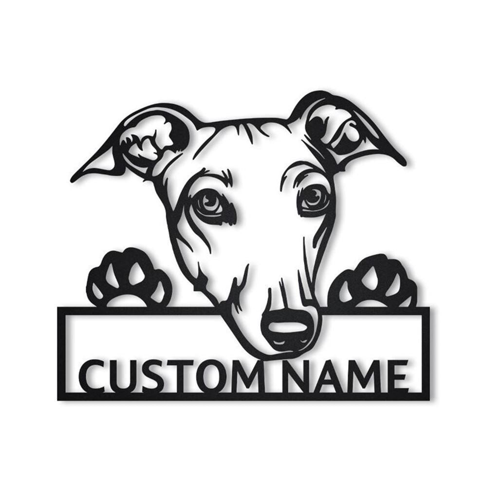 Custom Greyhound Dog Metal Sign, Led Lights Greyhound Metal Sign, Dog Lover Gift, Dog Wall Sign, Home Decor Sign